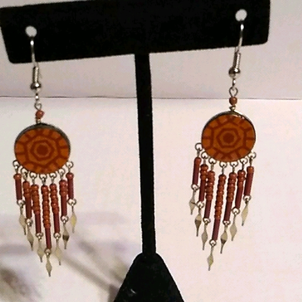 Nwt Boho Rust  Colored Earrings